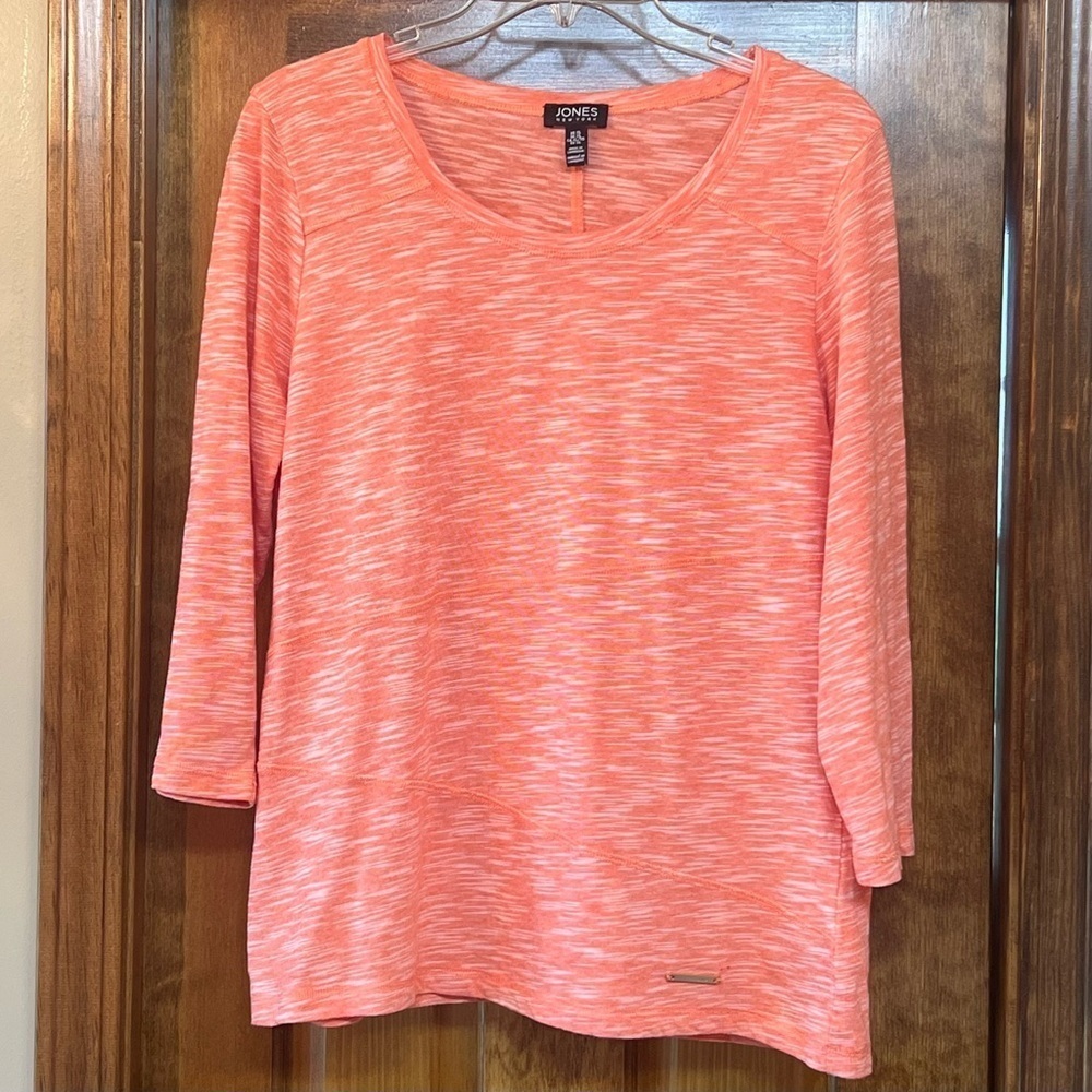 Jones New York T-shirt 3/4‎ Sleeve Sz XL Coral Orange $5 ADD ON with $15+ Bundle